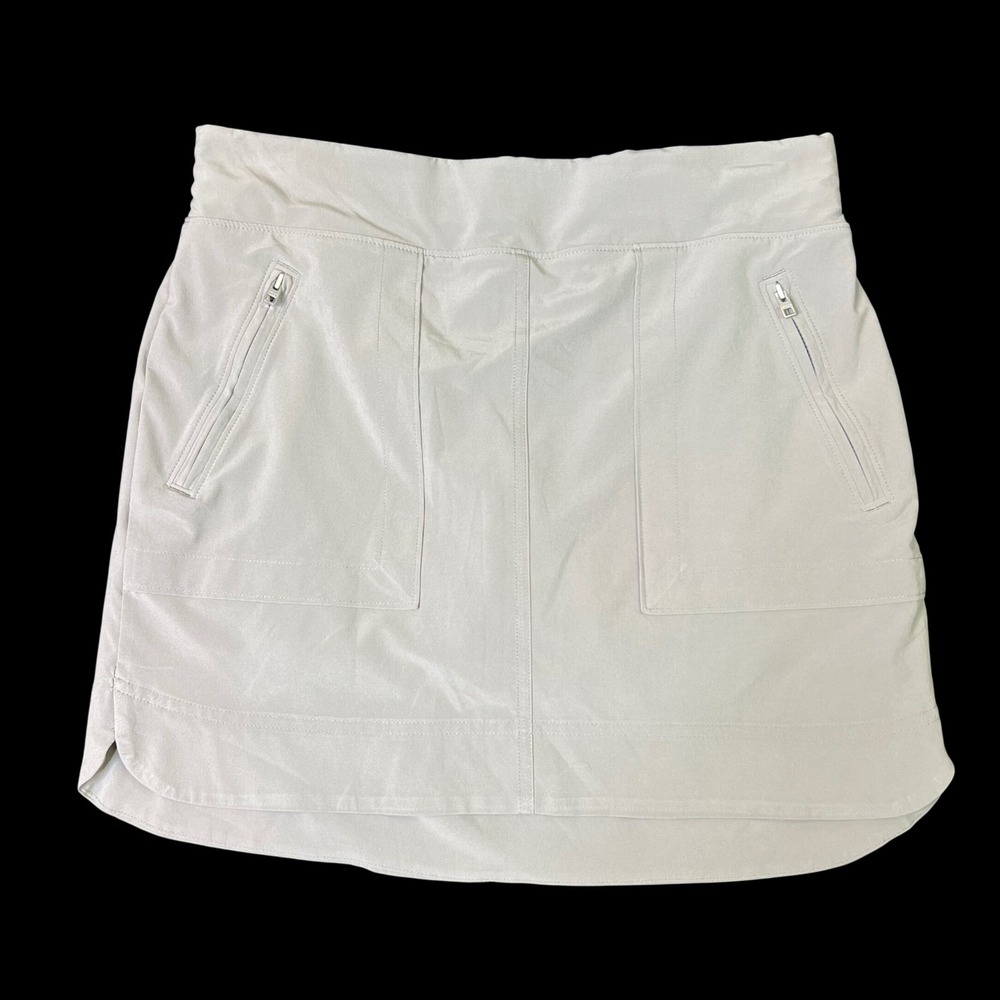 Athleta Tennis Skirt Size 8 Women Tan Gray Athletic Golf with Built In Shorts